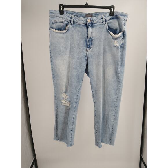 DL1961‎ Patti Jeans 20W Straight High Rise Vintage Ankle Distressed Seaglass - Picture 5 of 14